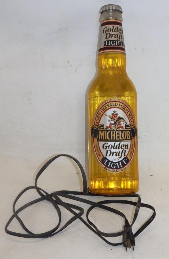 Michelob Golden Draft Light Advertising Light Up Bottle Display Sign (1 of 3)