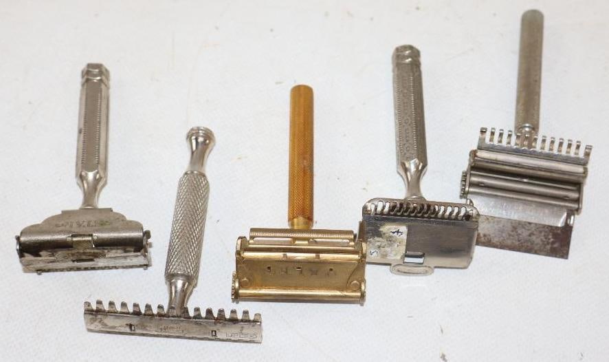 Group of 5 Early Shaving Razor Blade Holders (1 of 3)