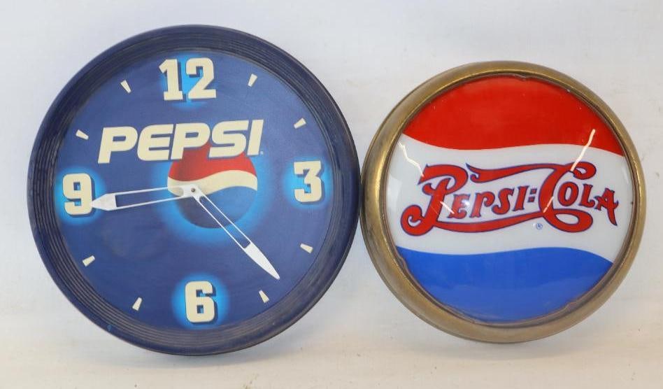 Group of 2 Pepsi- Cola Glass Advertising Sign And Wall Clock (1 of 4)