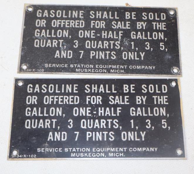Group of 2 Service Station Equipment Gas Pump Plates (1 of 2)