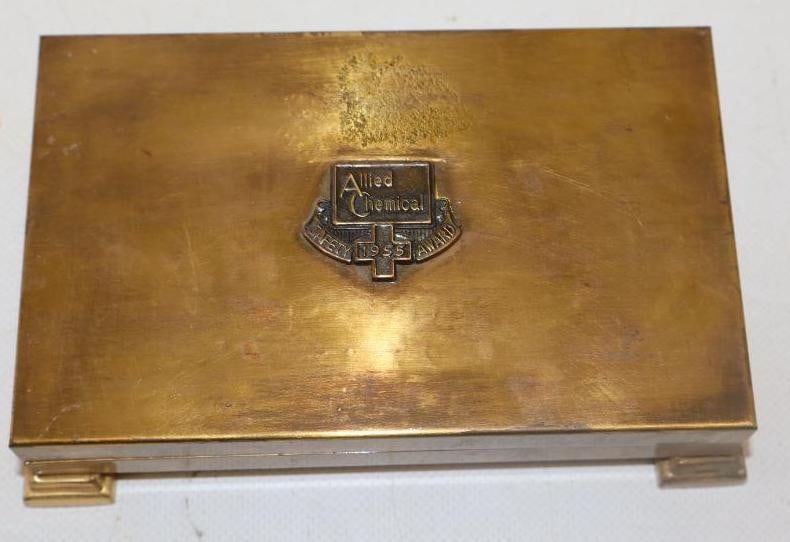 Bronze 1955  Allied Chemical Safety Award  Desk Top Candy Tray (1 of 4)