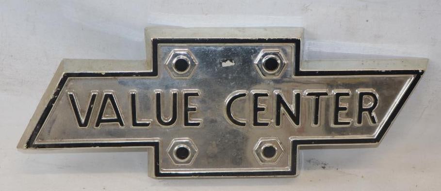 Chevrolet Value Center Advertising Dealership Sign: 17" x 6.50" x 1.25"
