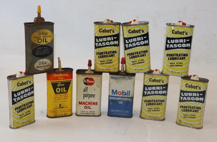 Group of 10 Handy Oiler Cans: 4oz largest