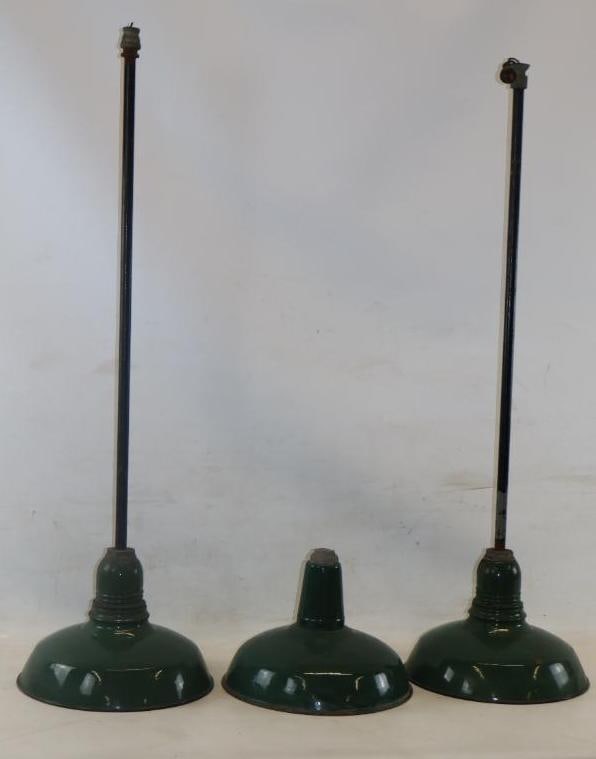 Group of 3 Porcelain Gas Station Light Shades (1 of 5)