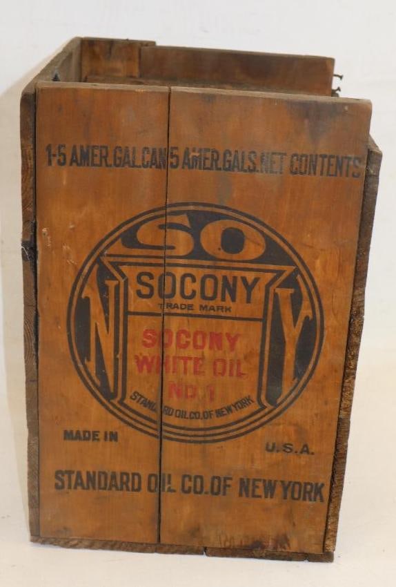Socony White Oil 1 Wooden 5 Gallon Shipping Crate (1 of 5)
