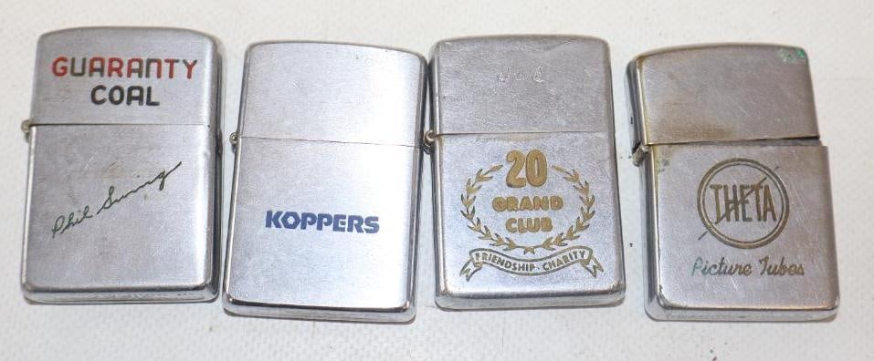 Group of 4 Zippo Advertising Lighters (1 of 5)