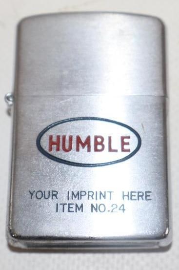 Humble Oil Zippo Style Dundee Advertising Lighter: 1.50" x 2.25"