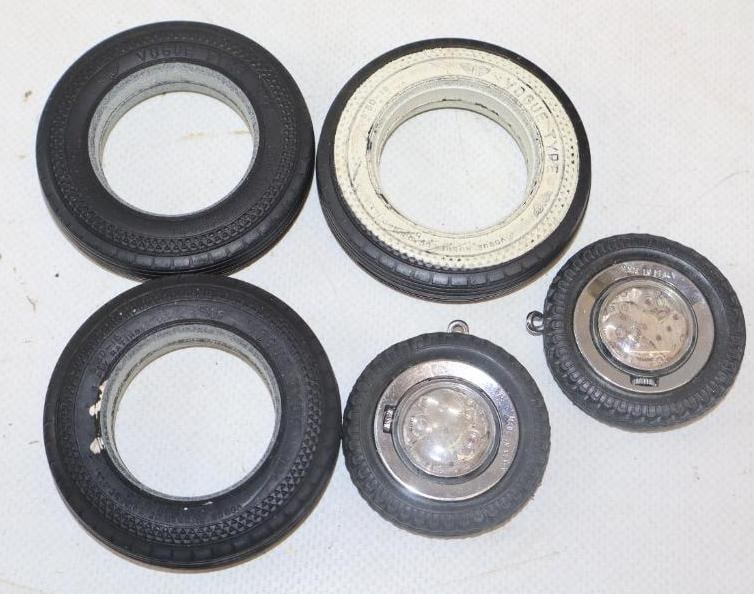 Group of 5 Advertising Vogue And Goodrich Tire Promotional Giveaways: 2.25" diameter largest