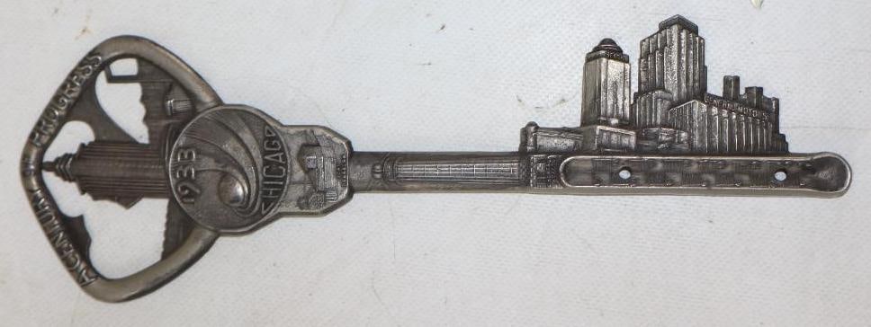 1933 A Century OF Progress Chicago General Motors Advertising Thermometer: 10" x 3.25" missing thermometer