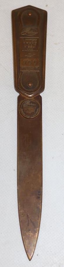 Gates Vulco V-Belt Embossed Brass Letter Opener (1 of 3)