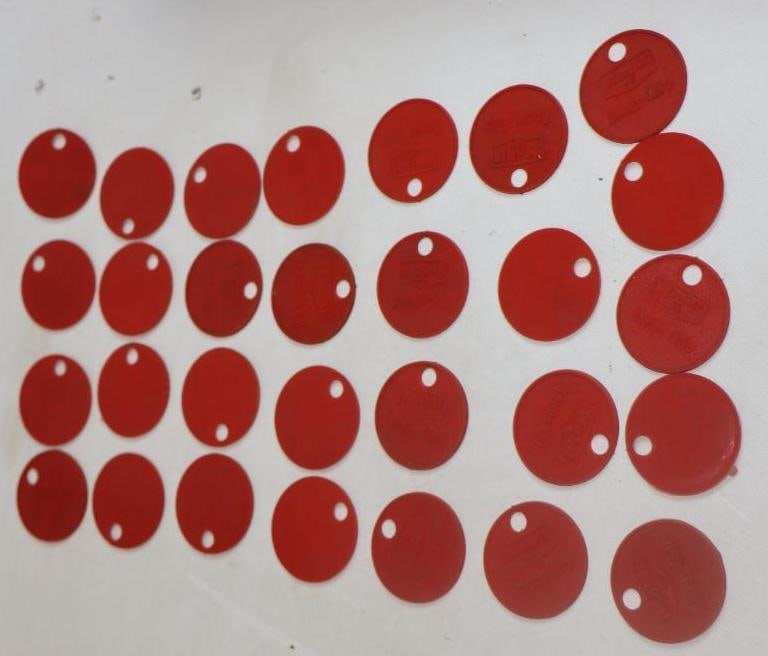 Group of 29 Mobil Bonus Chips: 2" diameter each