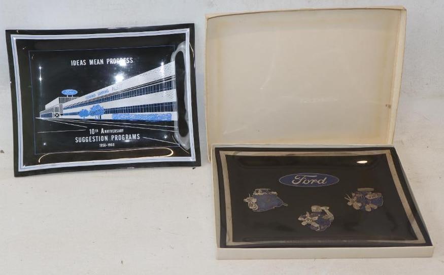 Group of 2 Ford Glass Advertising Ash Trays (1 of 4)