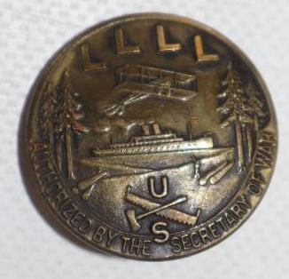 WWl Loyal Legend of Loggers And Lumberjack Bronze Pin Back Badge: 1.25" diameter