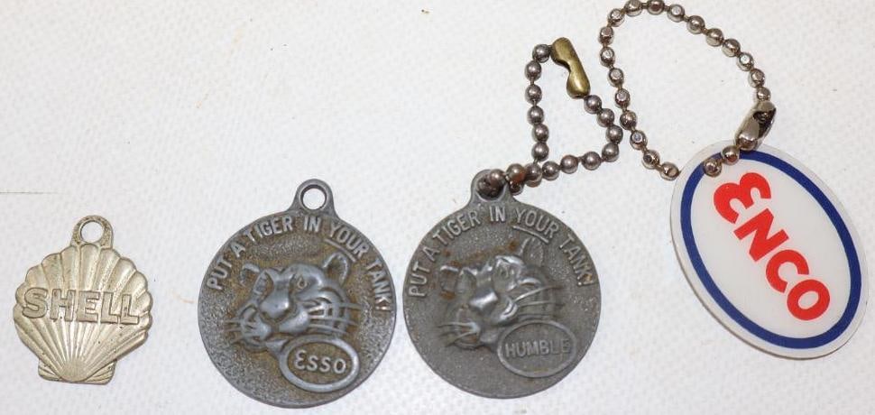 Group of 4 Humble, Esso, Enco And Shell Key Chain Tags (1 of 2)