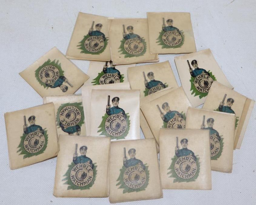 Group of 25 Wehrle Watchman Sticker Transfers: 2.25" x 2.50" each