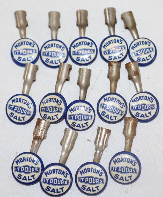 Group of 14 Morton's Salt Advertising Pencil Toppers: 1.50" x .75" each