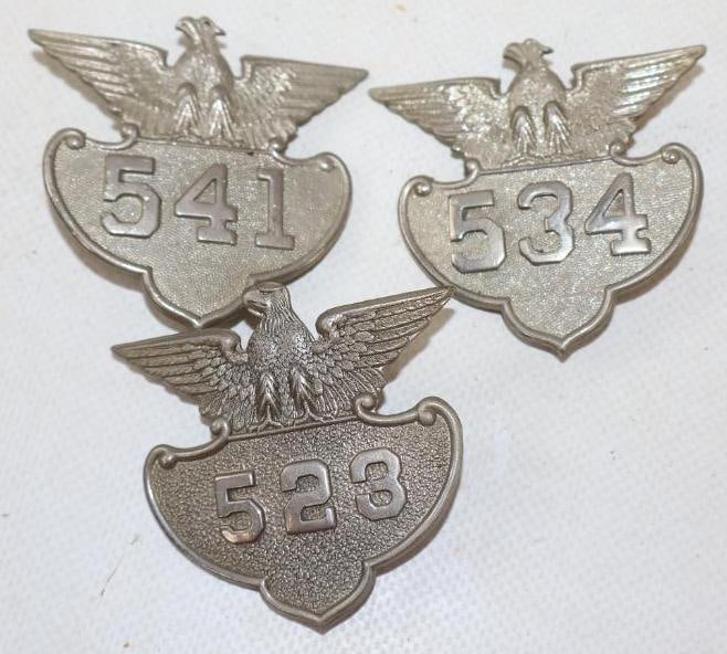 Group of 3 Cleveland Police Officer Hat Badges: 2" x 2" each