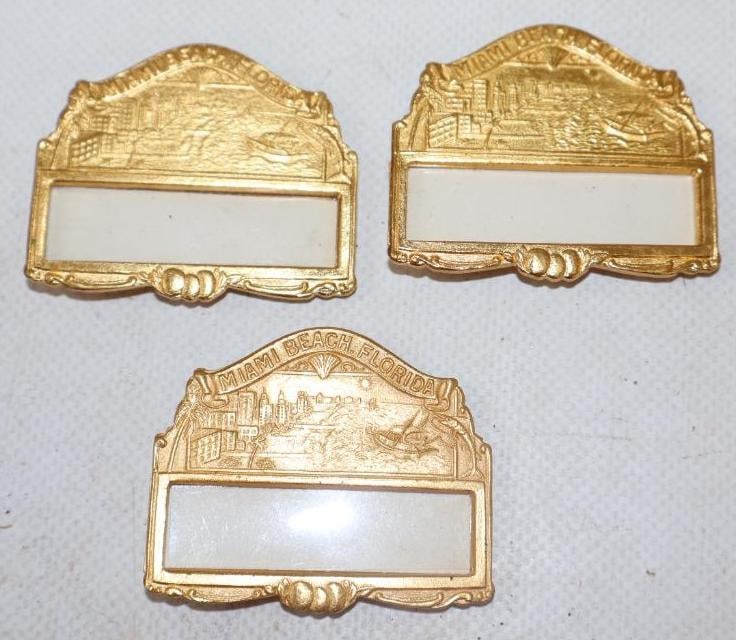 Group of 3 Miami Beach Florida Pin Back Badges (1 of 2)