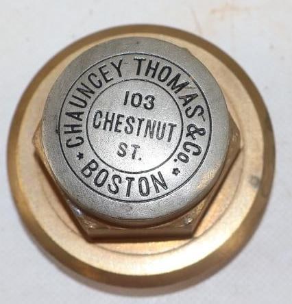 Chauncey Thomas & Co. Boston Brass Threaded Carriage Hubcap (1 of 2)
