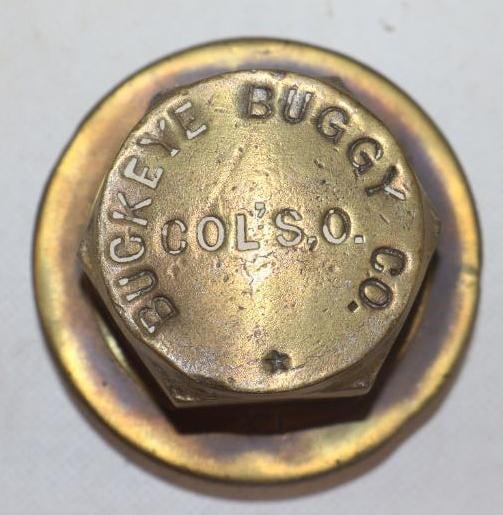 Buckeye Buggy Co. Col's O. Brass Threaded Carriage Hubcap (1 of 2)
