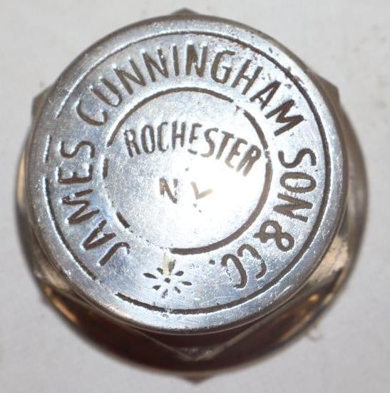 James Cunningham Son & Co. Rochester NY Threaded Carriage Hubcap: 3" diameter