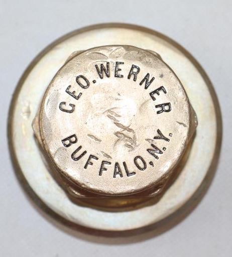 Geo. Werner Brass Buffalo NY Threaded Carriage Hubcap (1 of 2)
