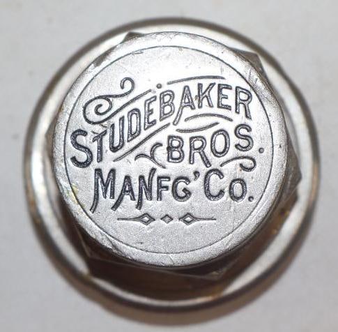 Studebaker Bros. Manfg' Co. Brass Threaded Carriage Hubcap (1 of 2)