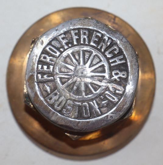 Ferd. F. French & Co. Boston Brass Threaded Carriage Hubcap (1 of 2)