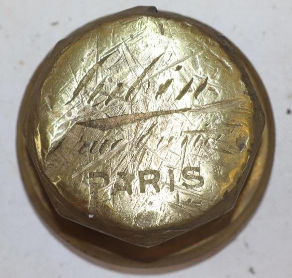 Brass Threaded Carriage Hubcap Manufactured In Paris: 3.75" diameter