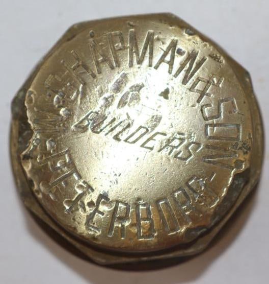 W. Chapman & Son Builders Brass Threaded Carriage Hubcap (1 of 2)