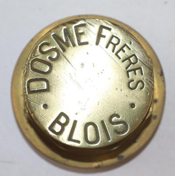 Dosme Freres Blois Brass Threaded Carriage Hubcap: 3" diameter