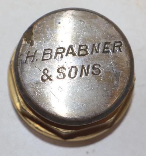 H. Brabner & Sons Brass Threaded Carriage Hubcap: 2.25" diameter