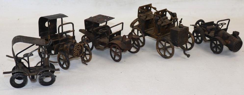 Group of 5 Model T Type Folk  Art Steam Punk Model Cars (1 of 4)
