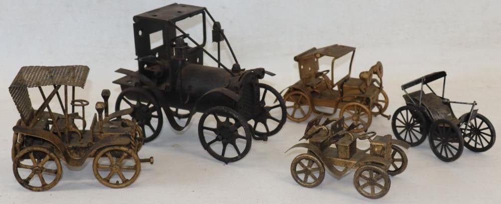 Group of 5 Model T Type Folk  Art Steam Punk Model Cars (1 of 4)