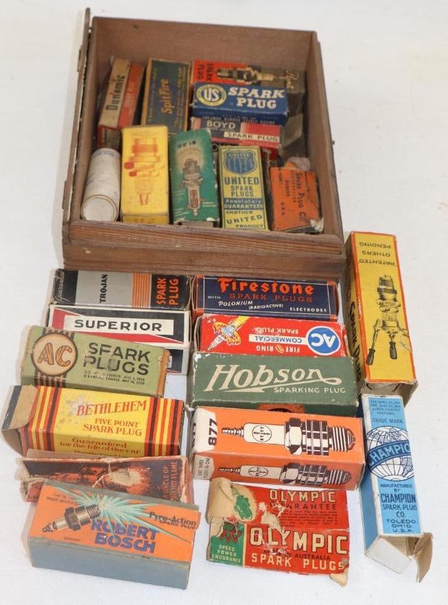 Group of 25 Spark Plug Boxes (1 of 4)