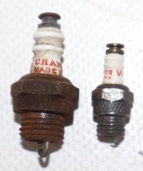 Group of 2 Champion Mini Spark Plugs: 1" long Longest