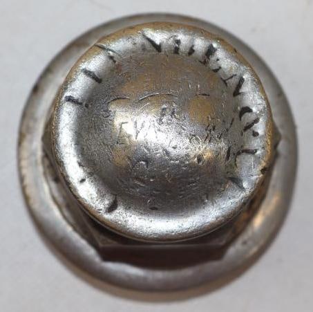 Early Brass Automobile Threaded Hubcap (1 of 2)