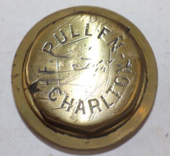 F. Pullen Charlton Brass Threaded Carriage Hubcap: 2.75" diameter