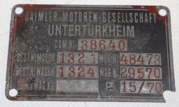 Daimler Motors Serial Data Tag (1 of 2)