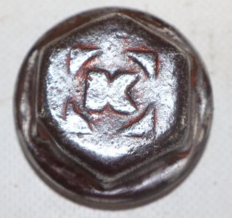K Threaded Automobile Hubcap: 1.75" diameter