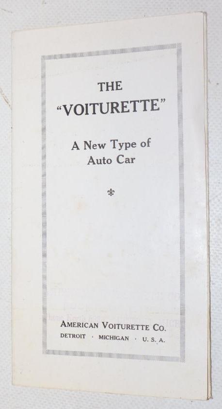 The "Voiturette"  A New Type of Auto Car Fold Out Sales Brochure (1 of 2)