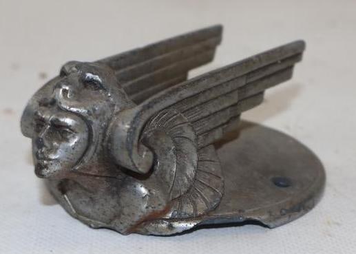 1929-1931 Chevrolet Radiator Mascot Hood Ornament: 3.25" x 4" x 1.75" chipped at base