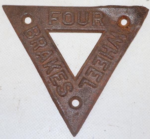 Four Wheel Brakes Identification Badge: 4.75" x 4.75"