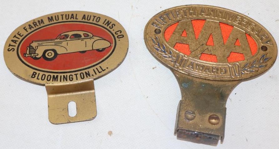 Group of 2 AAA and State Farm Licenses Plate Toppers (1 of 2)