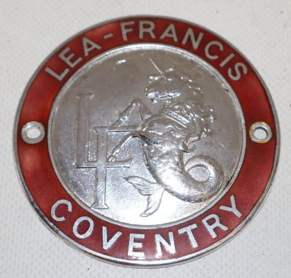 Lea- Francis Coventry Cloisonne Radiator Emblem Badge: 3" diameter