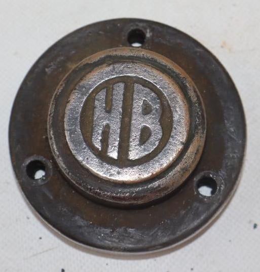 HB Steel Automobile Hubcap: 3.25" diameter