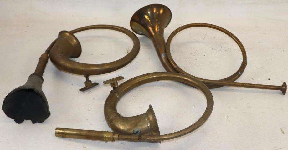 Group of 3 Brass Ball Horns (1 of 2)