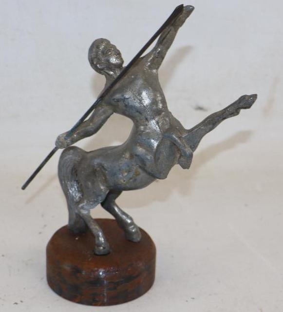 Centaur Accessory Radiator Mascot Hood Ornament: 3.50" x 6.50" x 10" mounted to lead base