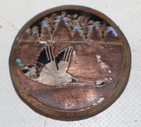 1921-22 Wills Saint Clair Cloisonne Radiator Emblem Badge: 2" diameter missing enamel