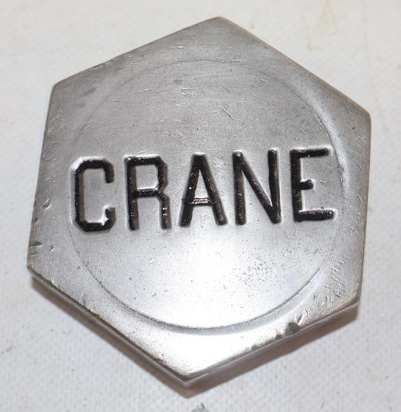 Crane Threaded Automobile Hubcap: 3" diameter